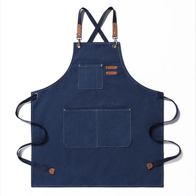 Unisex schort voor keuken- en restaurantwerk Custom Logo Plain Black Chef Oberschort