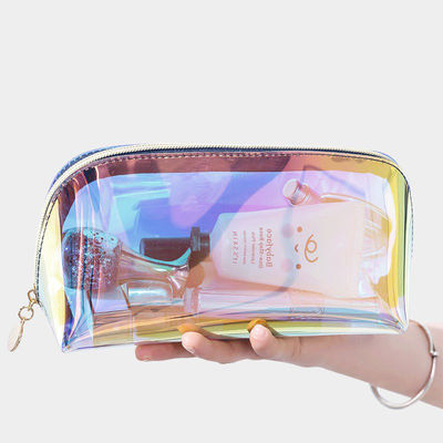 Custom Logo Transparent Laser Cosmetic Pouch voor dagelijks leven en reis gemak