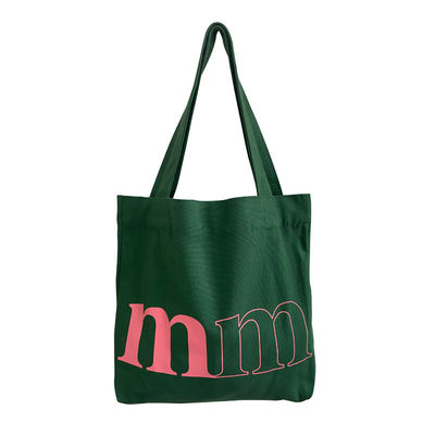 Gepersonaliseerd logo eenvoudige Casual Letter Canvas Bag voor de lente zomer Groene schoudertas