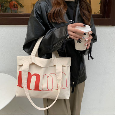 Gepersonaliseerd logo eenvoudige Casual Letter Canvas Bag voor de lente zomer Groene schoudertas