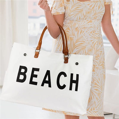 Custom Canvas Tote Bag 2023 Design Grote strandtas voor vrouwen waterdicht en zanddicht
