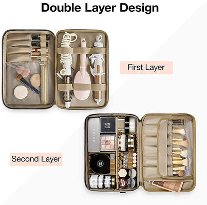 Op maat gemaakte waterdichte dubbele laag huidverzorging make-up borstel splitter modezak