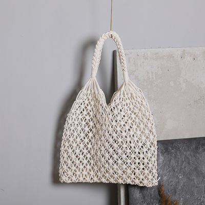 Polyester Lining Material 2024 Handgekrocht Grote Winkelstrand Tote Bag voor vrouwen