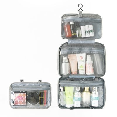 Draagbare polyester viervoudige waterdichte reis toiletartikeltas voor aangepaste kleuren