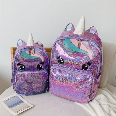 Custom logo regenboog glitter schooltassen voor tieners meisjes nieuwste mode stijl