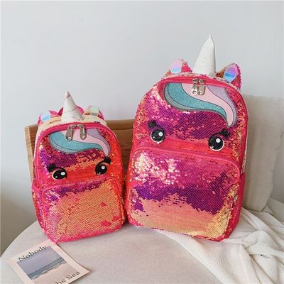 Custom logo regenboog glitter schooltassen voor tieners meisjes nieuwste mode stijl