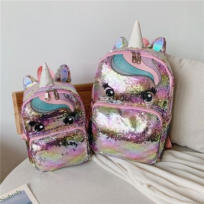 Custom logo regenboog glitter schooltassen voor tieners meisjes nieuwste mode stijl