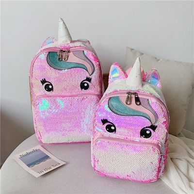 Custom logo regenboog glitter schooltassen voor tieners meisjes nieuwste mode stijl