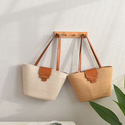 Acceptabele OEM/ODM aangepaste kleur vrouwen stro strandtas voor zomerreizen