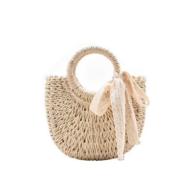 Open sluiting aangepaste Tote Bag voor Summer Beach Rattan Schouder Basket Straw Bag