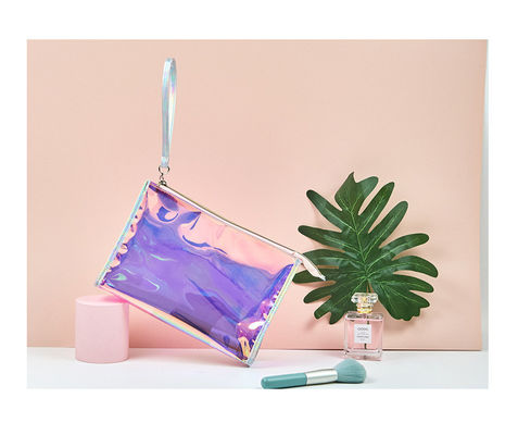 Nieuwste modieuze transparante handtas met rits cosmetische reistas met aangepast logo