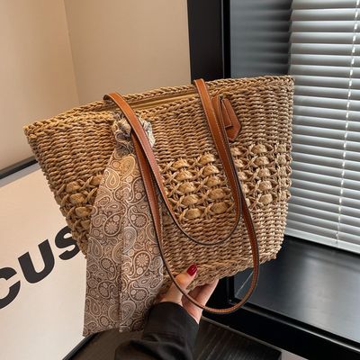 2024 Fashion Straw Beach Bag voor vrouwen Custom Tote Bag met stro