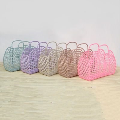 2023 Zomer Draagbare Vakantie Plastic Pvc Mode Beach Retro Jelly Basket Bag voor Vrouw