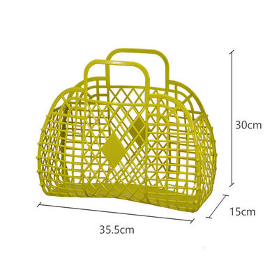 2023 Zomer Draagbare Vakantie Plastic Pvc Mode Beach Retro Jelly Basket Bag voor Vrouw
