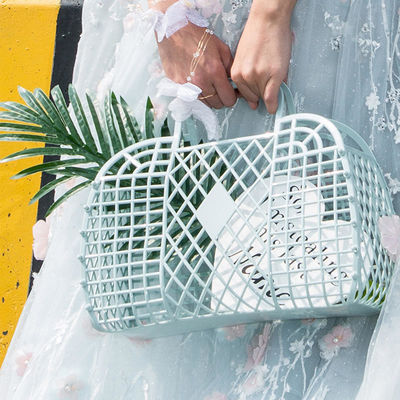2023 Zomer Draagbare Vakantie Plastic Pvc Mode Beach Retro Jelly Basket Bag voor Vrouw