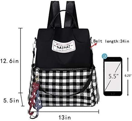 Interieur Slot Pocket Vrouwen Oxford Plaid Rugzak Handtas voor Anti-Diefstal Reisschool