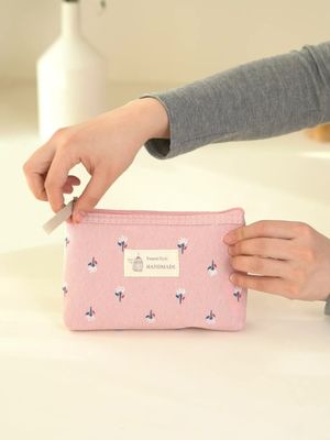 Aanpasbare draagbare cosmetische tas voor vrouwen solide patroon type en doek materiaal