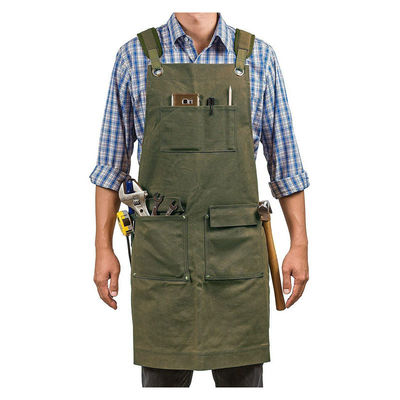 Restaurant Bar Essentieel Gewassen Canvas Chef Bib Schort met Gereedschapszak en Gepersonaliseerd Logo
