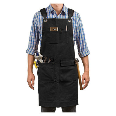 Restaurant Bar Essentieel Gewassen Canvas Chef Bib Schort met Gereedschapszak en Gepersonaliseerd Logo