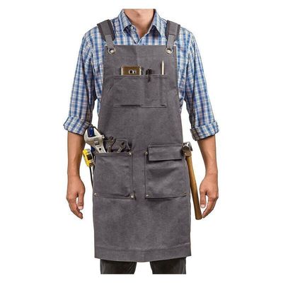 Restaurant Bar Essentieel Gewassen Canvas Chef Bib Schort met Gereedschapszak en Gepersonaliseerd Logo