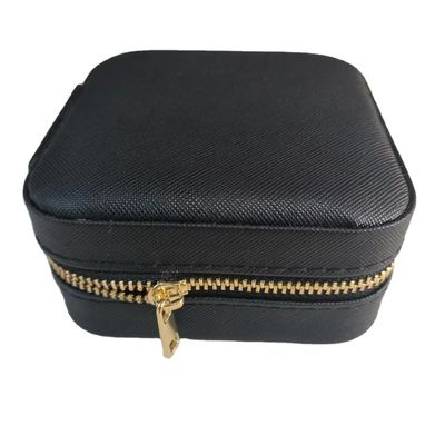 Behoorlijke Custom Logo Lederen Draaghouer Zipper Draagbare Tas voor Juwelenopslag
