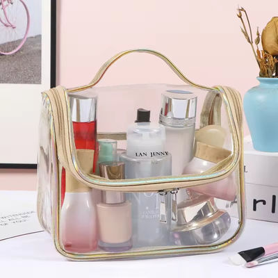 Winkelen Duidelijke Transparante schoonheid Reis Toiletten PVC Custom Cosmetische tas voor reizen