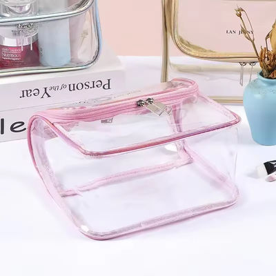 Winkelen Duidelijke Transparante schoonheid Reis Toiletten PVC Custom Cosmetische tas voor reizen