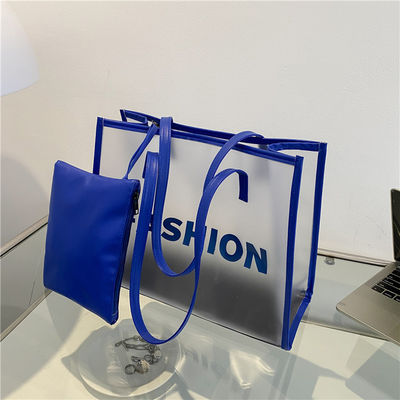 Logo Gepersonaliseerd Logo Mode PVC Tote Winkeltas voor transparante productverpakking