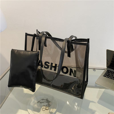 Logo Gepersonaliseerd Logo Mode PVC Tote Winkeltas voor transparante productverpakking