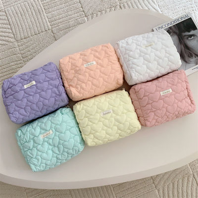 Polyester Custom Logo Puffed Puffer Pouch Grote capaciteit Make-up Gecompliceerde zakken Cosmetische hoes
