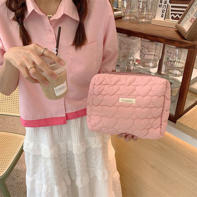 Polyester Custom Logo Puffed Puffer Pouch Grote capaciteit Make-up Gecompliceerde zakken Cosmetische hoes