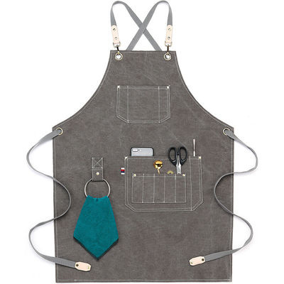 Custom waterdicht kruis rug Canvas voorschoen Denim voorschoen voor het dagelijks leven in restaurant bar