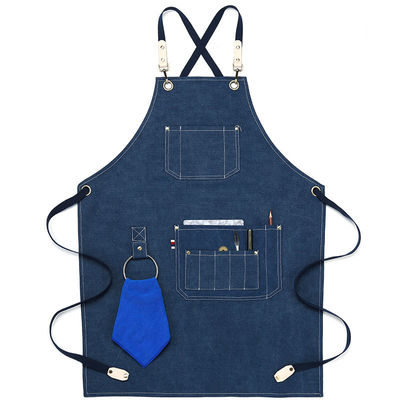 Custom waterdicht kruis rug Canvas voorschoen Denim voorschoen voor het dagelijks leven in restaurant bar