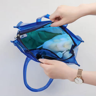 Transparante PVC Tote Bag voor Summer Beach Custom Logo Waterdicht Grote Grootte Candy Color