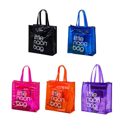 Transparante PVC Tote Bag voor Summer Beach Custom Logo Waterdicht Grote Grootte Candy Color