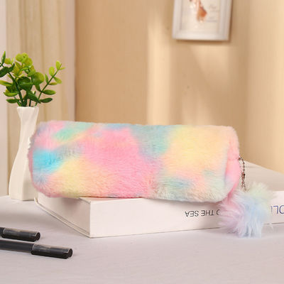 Plush Pen Leer lange fluweel briefzak meisje hart grote capaciteit potlood zak