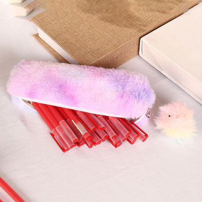 Plush Pen Leer lange fluweel briefzak meisje hart grote capaciteit potlood zak