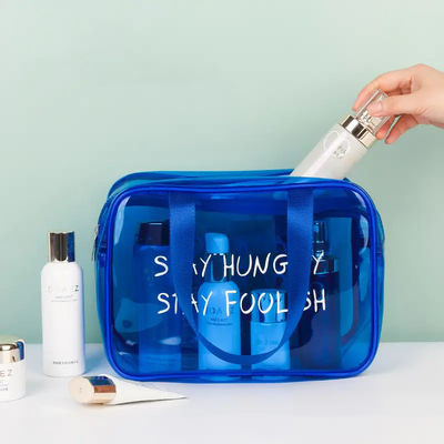 Gepersonaliseerd Logo Duidelijke waterdichte make-up zakken met rits voor modieuze toiletgoederen