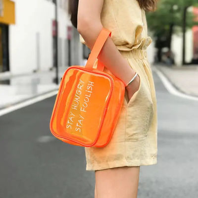 Gepersonaliseerd Logo Duidelijke waterdichte make-up zakken met rits voor modieuze toiletgoederen