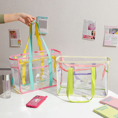 Transparante PVC-tas, heldere snoepkleuren, U-vormige handtas voor vrouwen