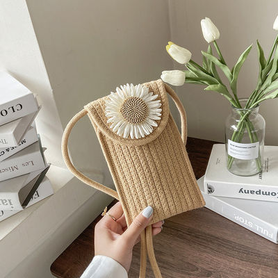 Geweven zak bloem schouder crossbody dameszak voor op maat gemaakte kleur en strandvakantie