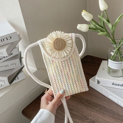 Geweven zak bloem schouder crossbody dameszak voor op maat gemaakte kleur en strandvakantie