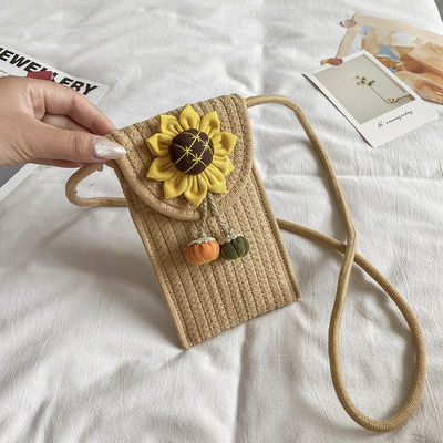 Geweven zak bloem schouder crossbody dameszak voor op maat gemaakte kleur en strandvakantie