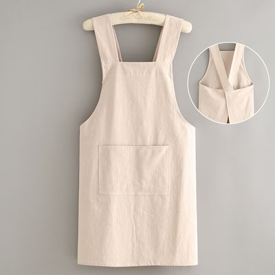 Aanpassen Keuken Cotton Linnen Schort Met Logo Huis Schort Voor Werk Bar Bib Canvas Schort