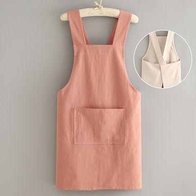 Aanpassen Keuken Cotton Linnen Schort Met Logo Huis Schort Voor Werk Bar Bib Canvas Schort