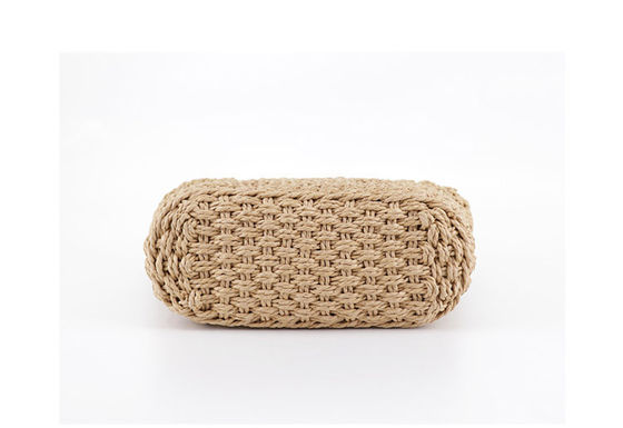 Gepersonaliseerd logo geaccepteerd Middelgrote Rattan Straw Handtas voor Lady Hollow Out Summer Fashion