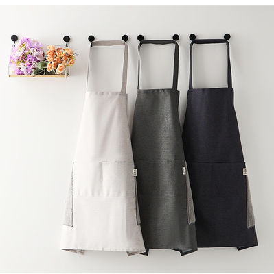 Nieuwste modieuze schort voor koken en tuinieren in pure zwart katoen polyester