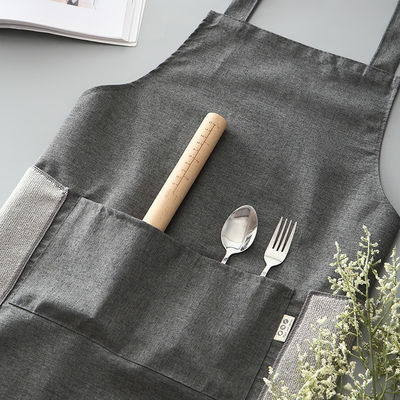 Nieuwste modieuze schort voor koken en tuinieren in pure zwart katoen polyester