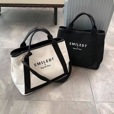 Custom Logo Reis Polyester Vrouwen Schouder Canvas Beach Bag voor winkelen en ontspanning