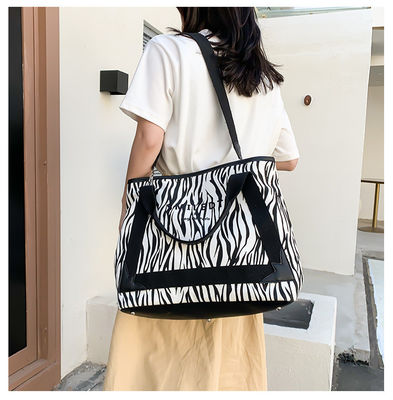 Custom Logo Reis Polyester Vrouwen Schouder Canvas Beach Bag voor winkelen en ontspanning